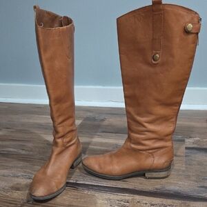 Sam Edelman Cognac Over-the-Knee Leather Riding Boots